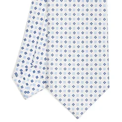 CRAVATTA SARTORIALE 7 CM IN SETA BIANCA Microfantasia fiore