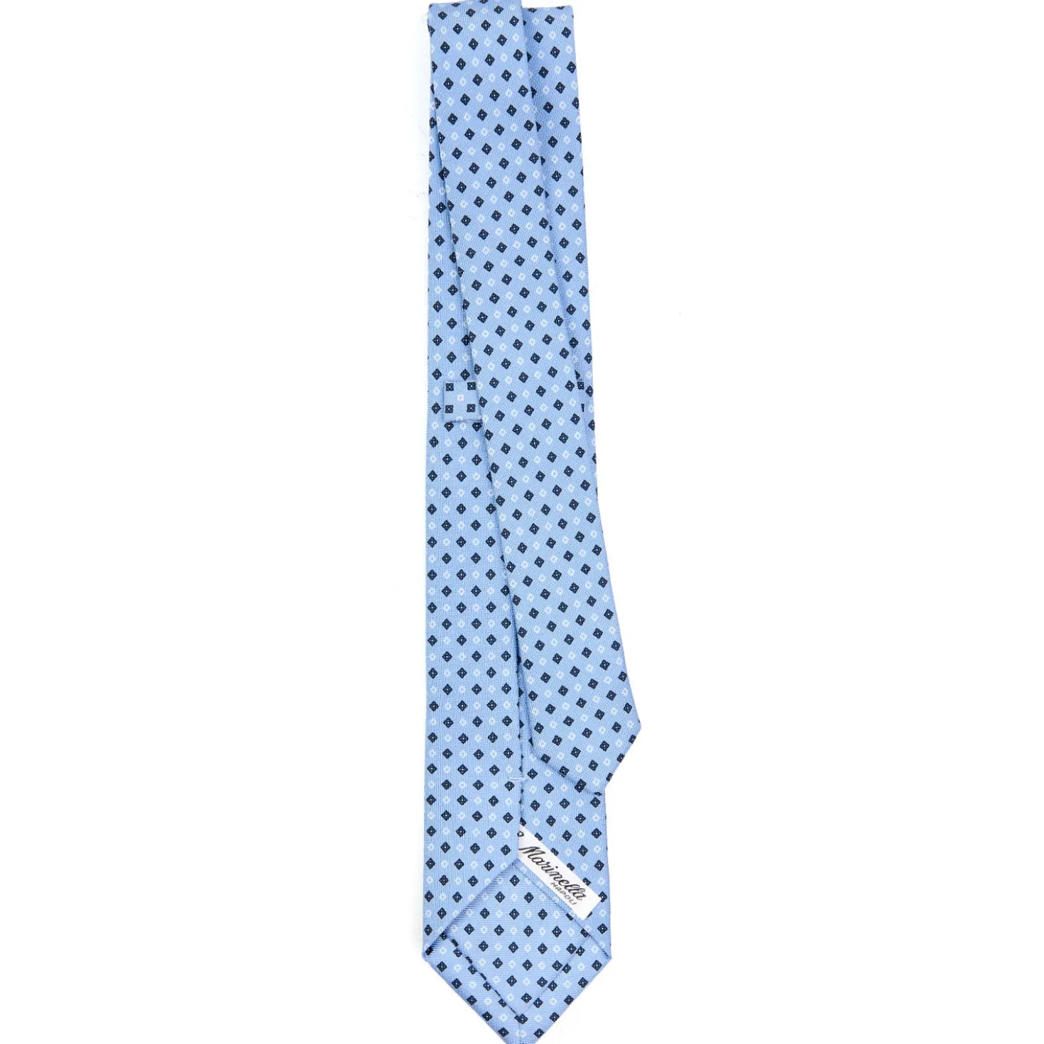 CRAVATTA SARTORIALE 7 CM IN SETA AZZURROMicrofantasia fiore