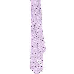 CRAVATTA SARTORIALE 7 CM IN SETA LILLA Microfantasia fiore