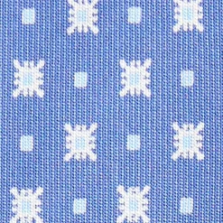 CRAVATTA SARTORIALE 7 CM IN SETA AZZURRO POLVERE Microfantasia fiore