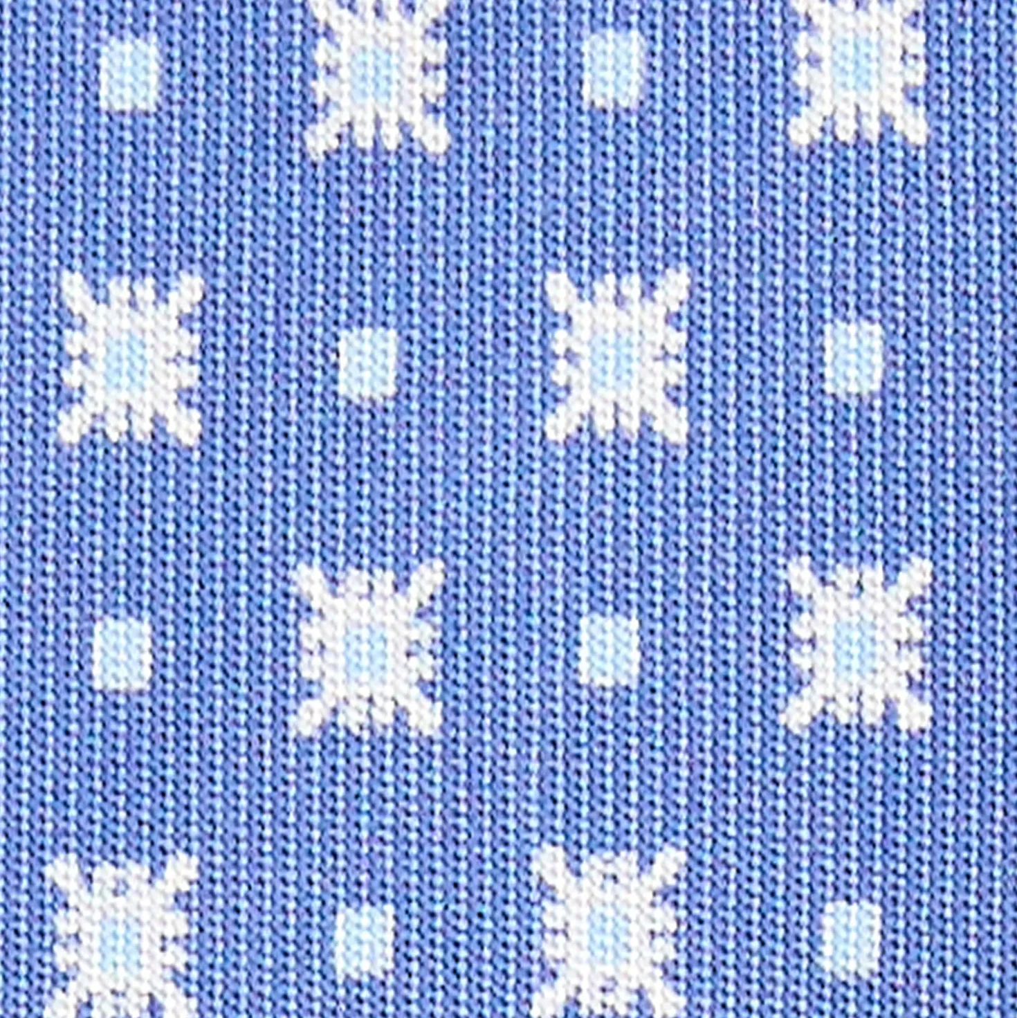 CRAVATTA SARTORIALE 7 CM IN SETA AZZURRO POLVERE Microfantasia fiore