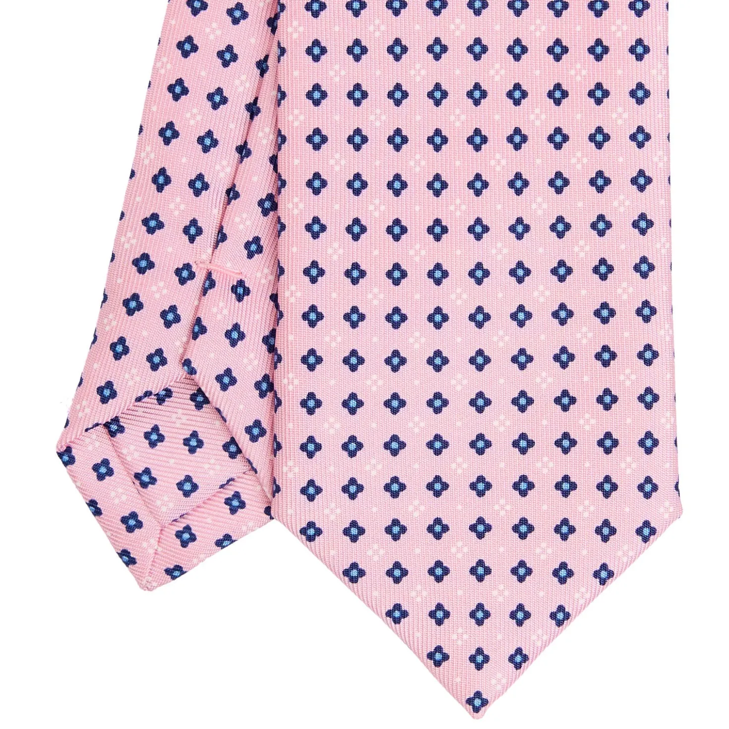 CRAVATTA SARTORIALE 7 CM IN SETA ROSA Microfantasia fiore