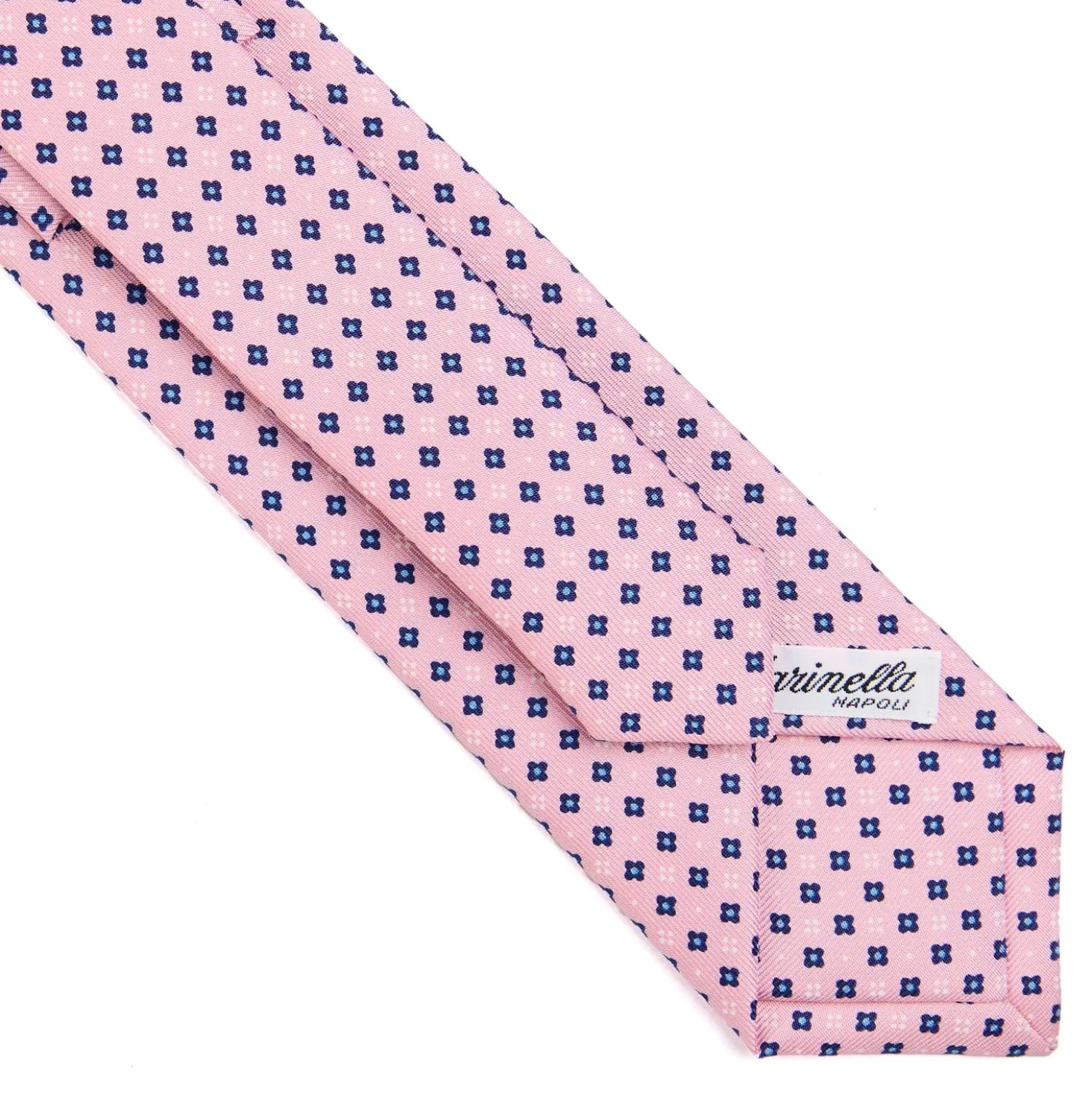 CRAVATTA SARTORIALE 7 CM IN SETA ROSA Microfantasia fiore