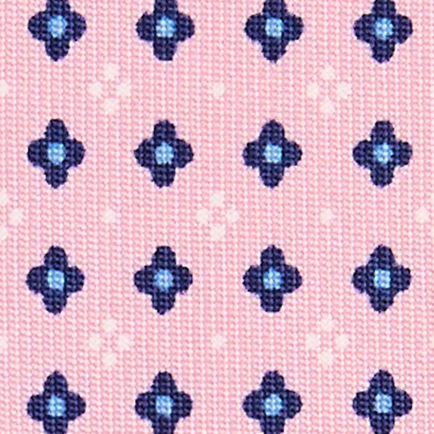 CRAVATTA SARTORIALE 7 CM IN SETA ROSA Microfantasia fiore