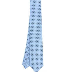 CRAVATTA SARTORIALE 7 CM IN SETA AZZURROMicrofantasia fiore