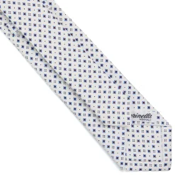 CRAVATTA SARTORIALE 7 CM IN SETA BIANCA Microfantasia fiore