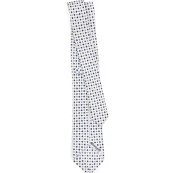 CRAVATTA SARTORIALE 7 CM IN SETA BIANCA Microfantasia fiore