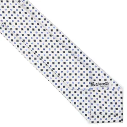CRAVATTA SARTORIALE 7 CM IN SETA BIANCA Microfantasia fiore