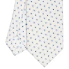 CRAVATTA SARTORIALE 7 CM IN SETA BIANCA Microfantasia fiore