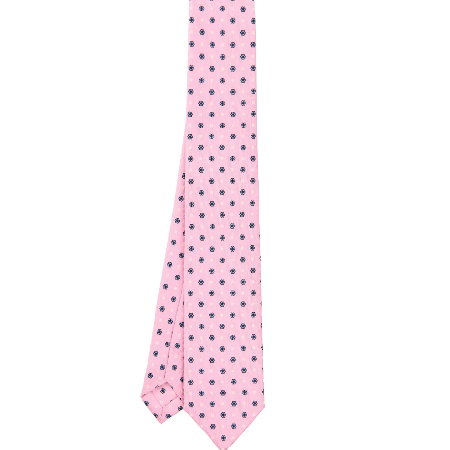 CRAVATTA SARTORIALE 7 CM IN SETA ROSA Microfantasia fiore