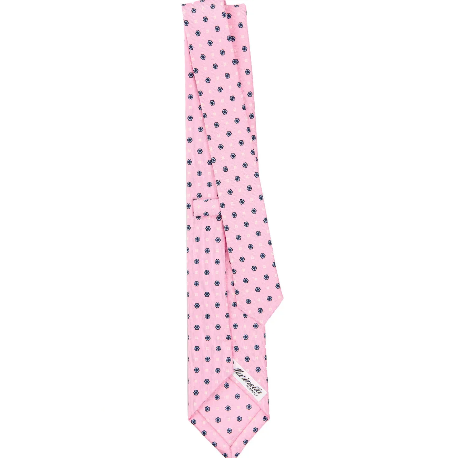 CRAVATTA SARTORIALE 7 CM IN SETA ROSA Microfantasia fiore