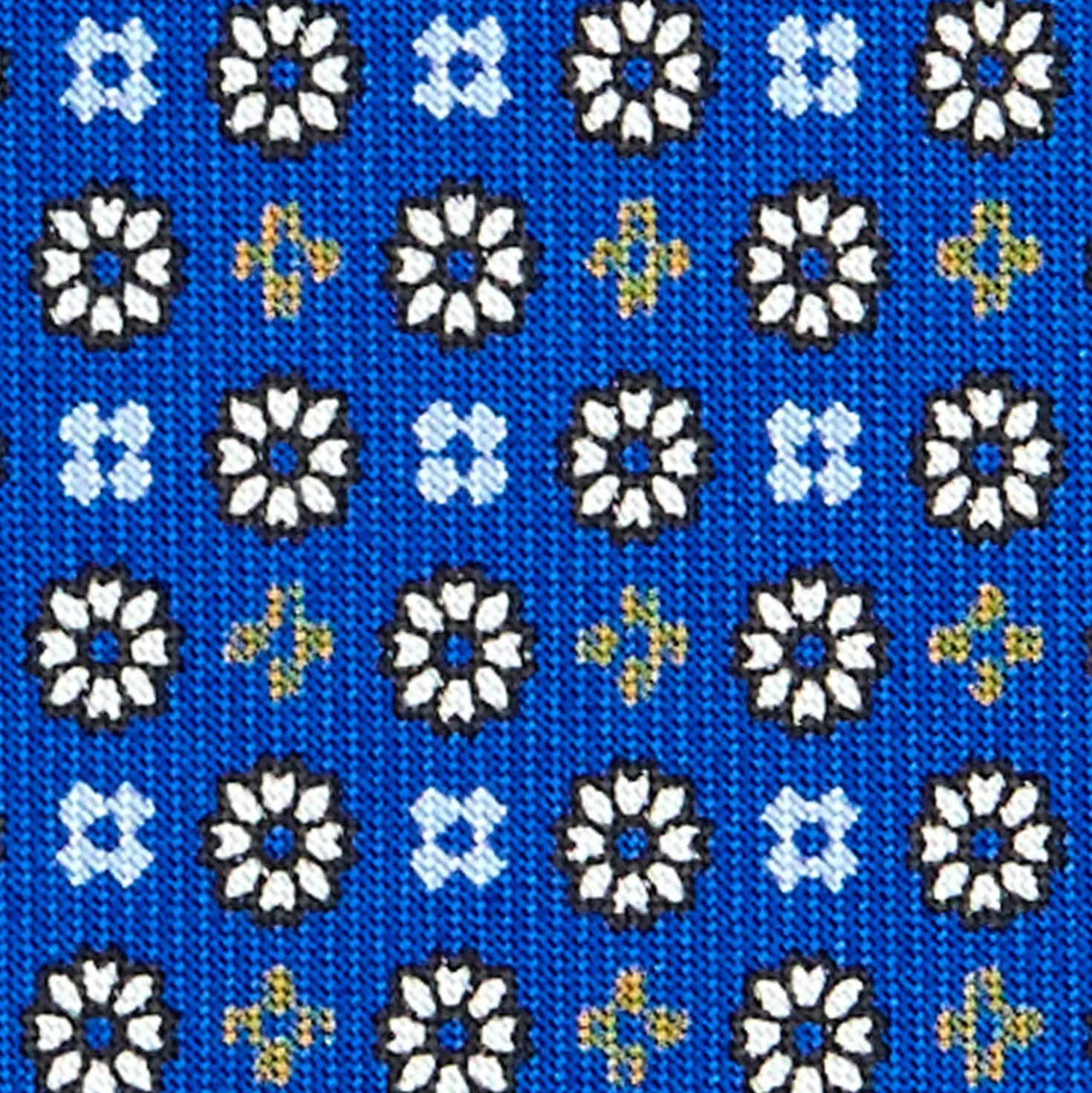 CRAVATTA SARTORIALE 7 CM IN SETA BLU Microfantasia fiore