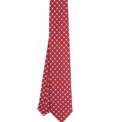 CRAVATTA SARTORIALE 7 CM IN SETA BORDEAUX Microfantasia fiore