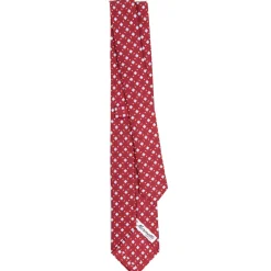 CRAVATTA SARTORIALE 7 CM IN SETA BORDEAUX Microfantasia fiore