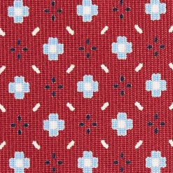CRAVATTA SARTORIALE 7 CM IN SETA BORDEAUX Microfantasia fiore
