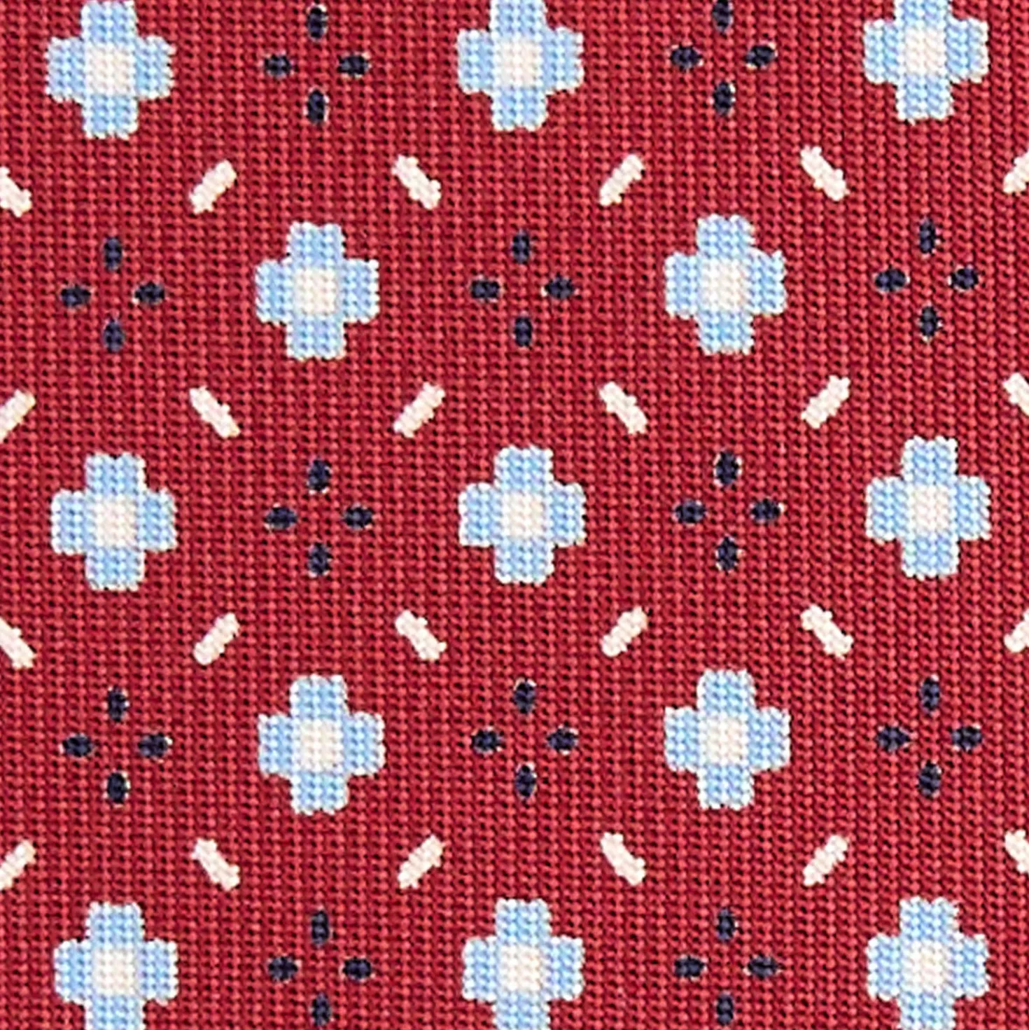 CRAVATTA SARTORIALE 7 CM IN SETA BORDEAUX Microfantasia fiore