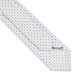CRAVATTA SARTORIALE 7 CM IN SETA BIANCA Microfantasia fiore