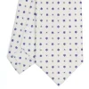 CRAVATTA SARTORIALE 7 CM IN SETA BIANCA Microfantasia fiore