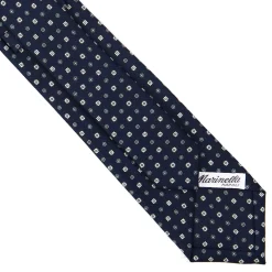 CRAVATTA SARTORIALE 7 CM IN SETA BLU SCURO Microfantasia fiore