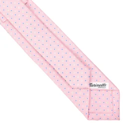 CRAVATTA SARTORIALE 7 CM IN SETA ROSA Microfantasia fiore