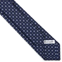 CRAVATTA SARTORIALE 7 CM IN SETA BLU SCURO Microfantasia fiore