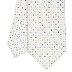 CRAVATTA SARTORIALE 7 CM IN SETA BIANCA Microfantasia fiore