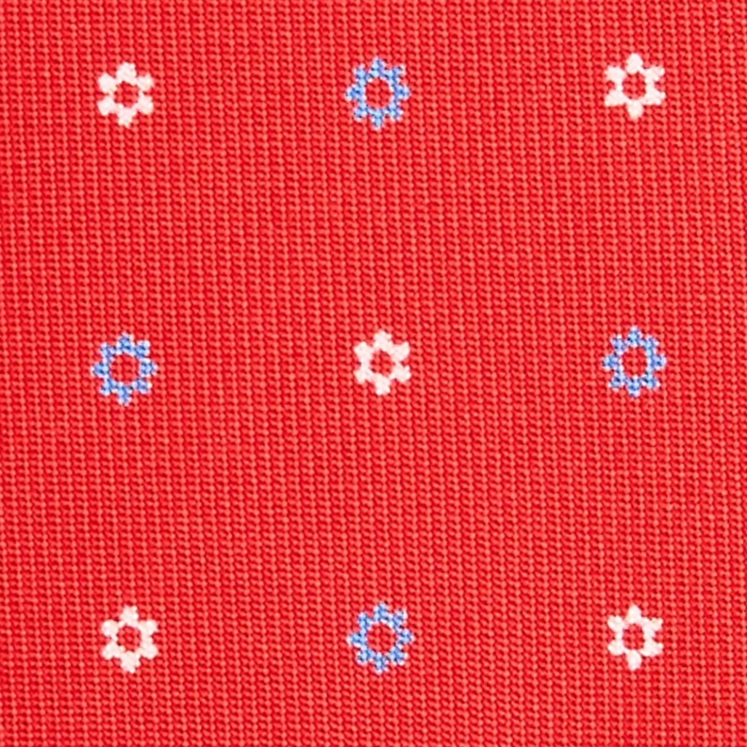CRAVATTA SARTORIALE 7 CM IN SETA ROSSA Microfantasia fiore