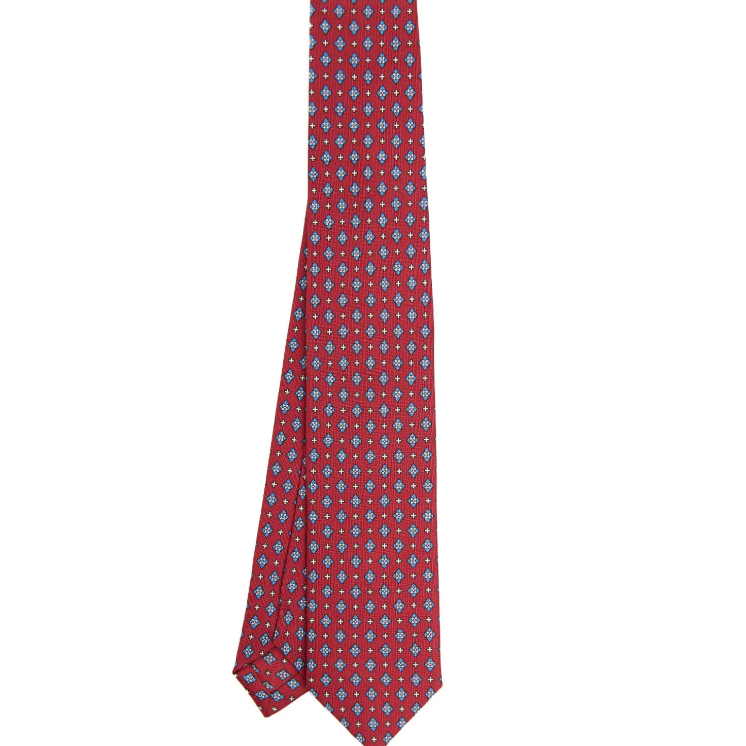 CRAVATTA SARTORIALE 7 CM IN SETA BORDEAUX Microfantasia fiore