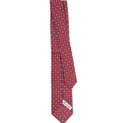 CRAVATTA SARTORIALE 7 CM IN SETA BORDEAUX Microfantasia fiore