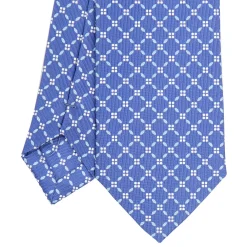 CRAVATTA SARTORIALE 7 CM IN SETA AZZURRO POLVERE Microfantasia fiore