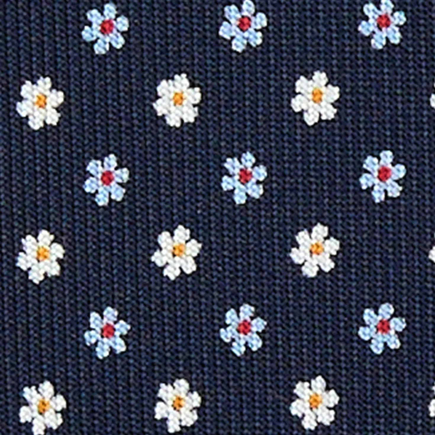 CRAVATTA SARTORIALE 5 PIEGHE IN SETA BLU SCUROMicrofantasia fiore