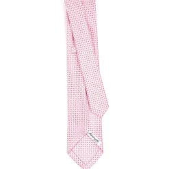 CRAVATTA SARTORIALE 5 PIEGHE IN SETA ROSA Microfantasia fiore