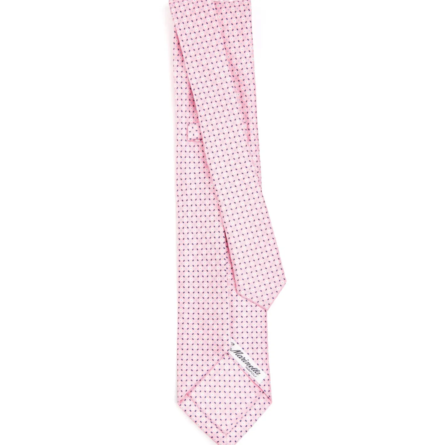 CRAVATTA SARTORIALE 5 PIEGHE IN SETA ROSA Microfantasia fiore