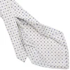 CRAVATTA SARTORIALE 7 PIEGHE IN SETA BIANCA Microfantasia fiore