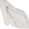 CRAVATTA SARTORIALE 5 PIEGHE IN SETA BIANCA Microfantasia fiore