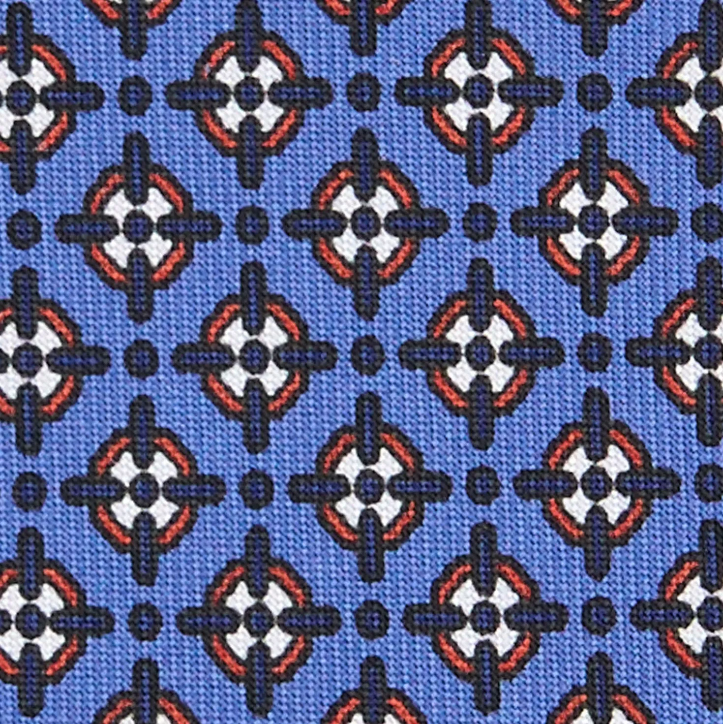 CRAVATTA SARTORIALE 7 PIEGHE IN SETA AZZURRO POLVERE Microfantasia fiore