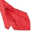 CRAVATTA SARTORIALE 9 PIEGHE IN SETA ROSSA Microfantasia fiore