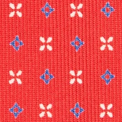 CRAVATTA SARTORIALE 9 PIEGHE IN SETA ROSSA Microfantasia fiore