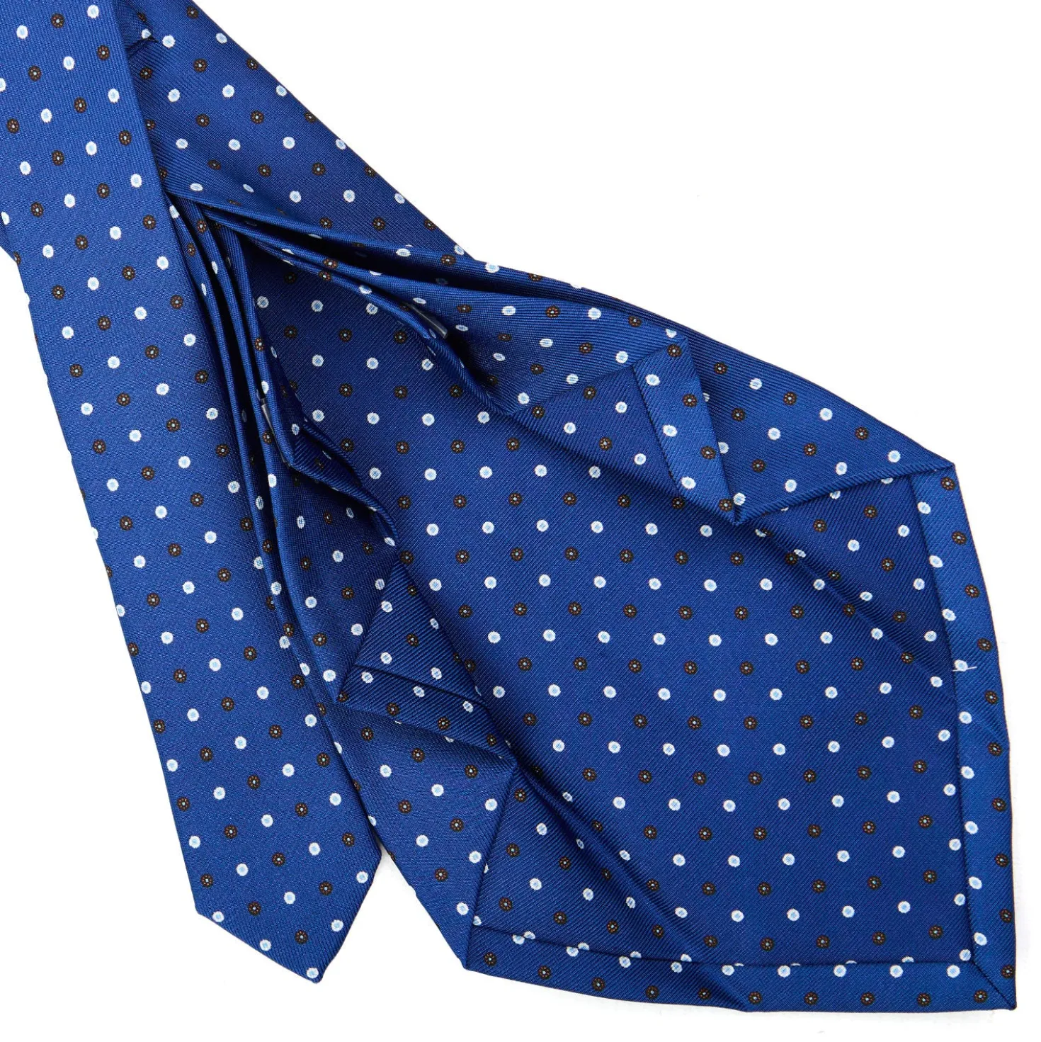 CRAVATTA SARTORIALE 9 PIEGHE IN SETA BLU Microfantasia fiore