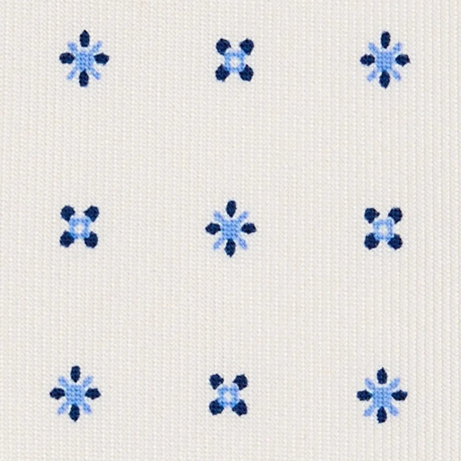 CRAVATTA SARTORIALE 9 PIEGHE IN SETA BIANCA Microfantasia fiore