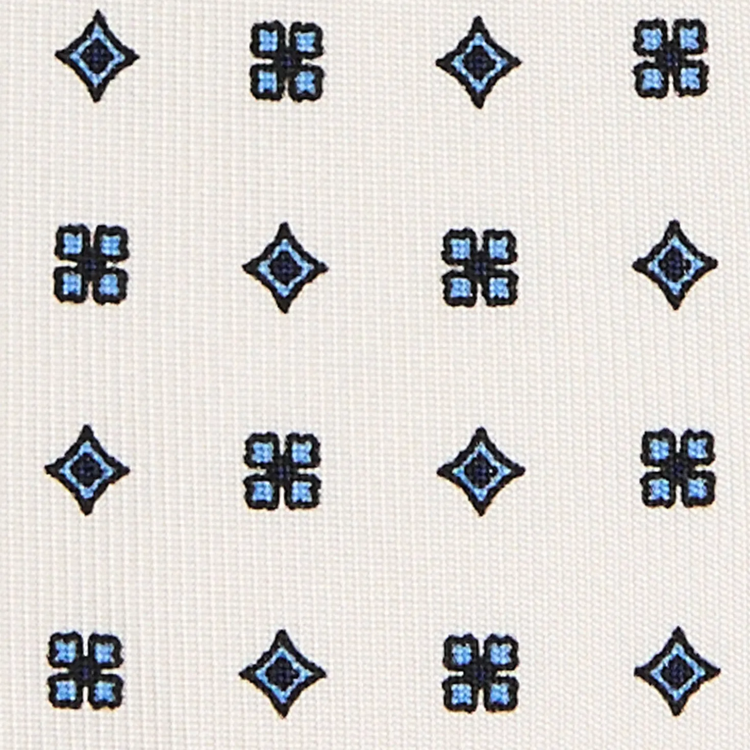 CRAVATTA SARTORIALE 5 PIEGHE IN SETA BIANCA Microfantasia fiore