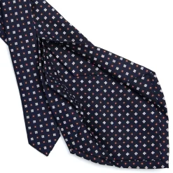 CRAVATTA SARTORIALE 5 PIEGHE IN SETA BLU SCUROMicrofantasia fiore