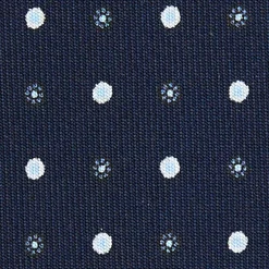 CRAVATTA SARTORIALE 9 PIEGHE IN SETA BLU SCURO Microfantasia fiore