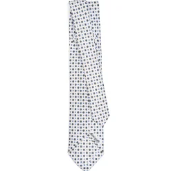 CRAVATTA SARTORIALE 5 PIEGHE IN SETA BIANCA Microfantasia fiore