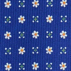 CRAVATTA SARTORIALE 5 PIEGHE IN SETA BLUETTE Microfantasia fiore