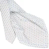 CRAVATTA SARTORIALE 5 PIEGHE IN SETA BIANCA Microfantasia fiore