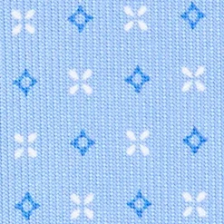 CRAVATTA SARTORIALE 7 PIEGHE IN SETA AZZURRA Microfantasia fiore