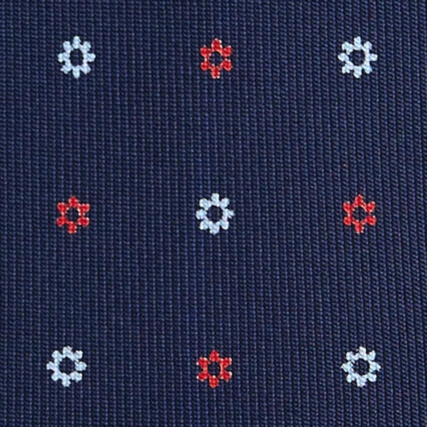 CRAVATTA SARTORIALE 7 PIEGHE IN SETA BLU SCURO Microfantasia fiore