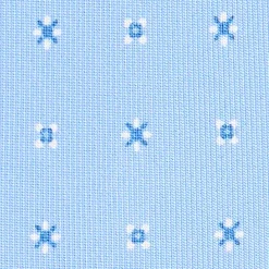CRAVATTA SARTORIALE 5 PIEGHE IN SETA AZZURRA Microfantasia fiore