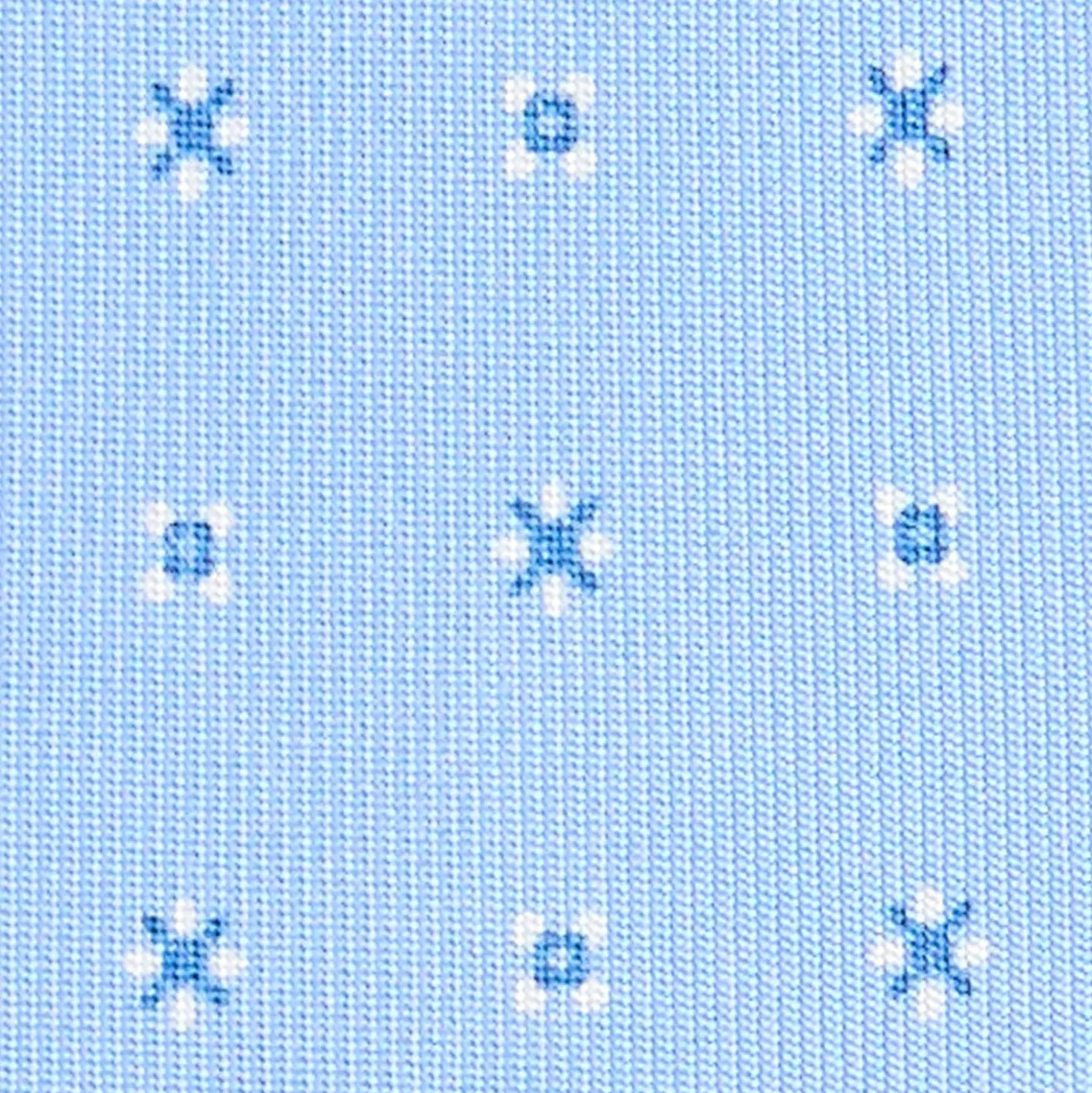 CRAVATTA SARTORIALE 5 PIEGHE IN SETA AZZURRA Microfantasia fiore
